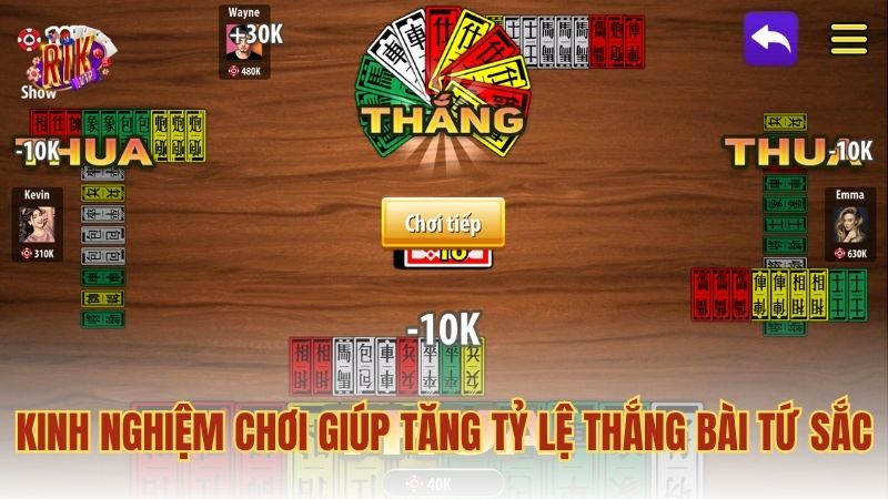 Kinh nghiệm chơi giúp tăng tỷ lệ thắng bài Tứ Sắc